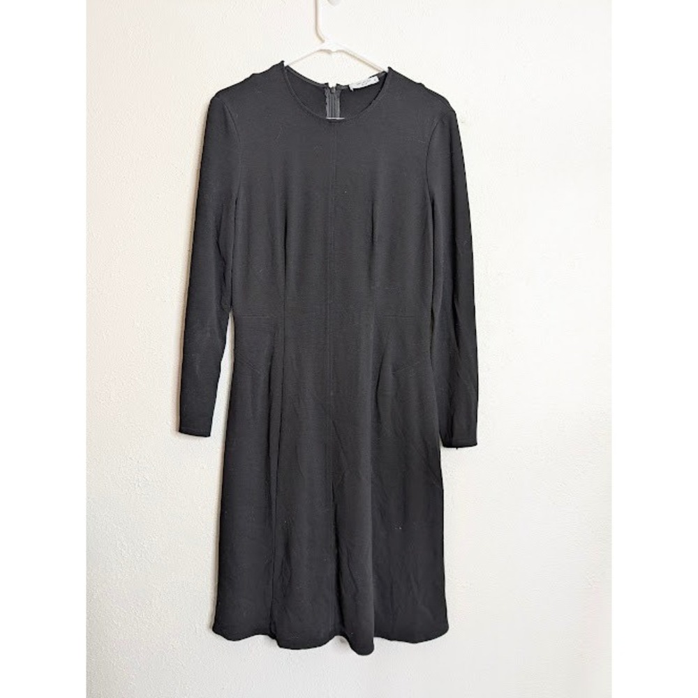 M.M. Lafleur New York Dress Women Siza 12 Black Ellis A-Line Ponte Career Office